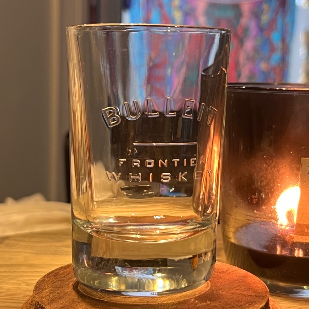 Large shot glass by Bulleit Frontier whiskey like new!
